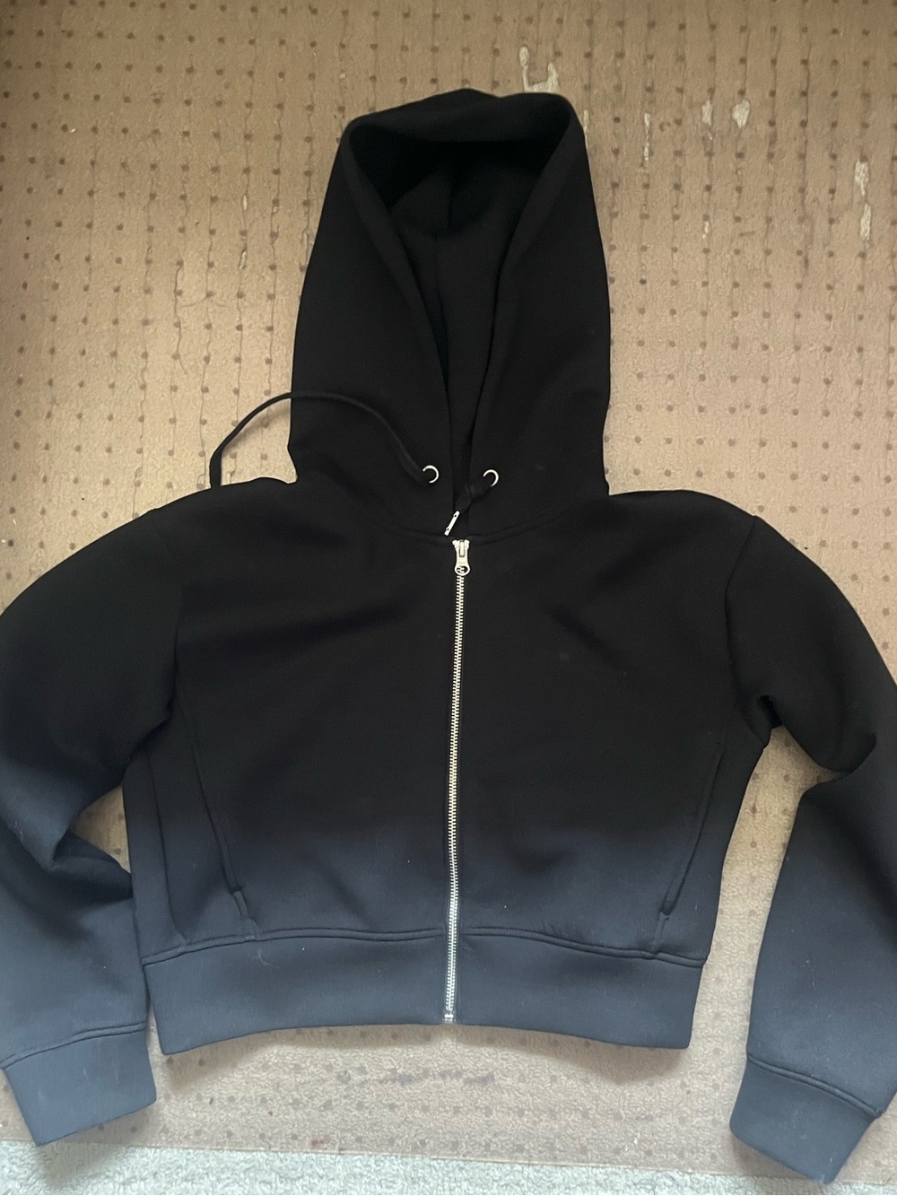 GU cropped black hoodie